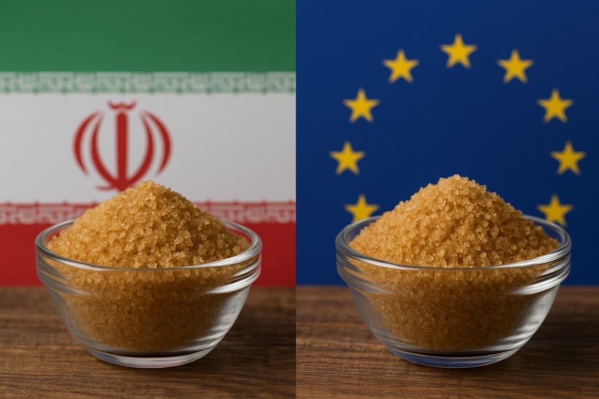 میزان مصرف شکر قهوه ای در ایران نسبت به اروپا